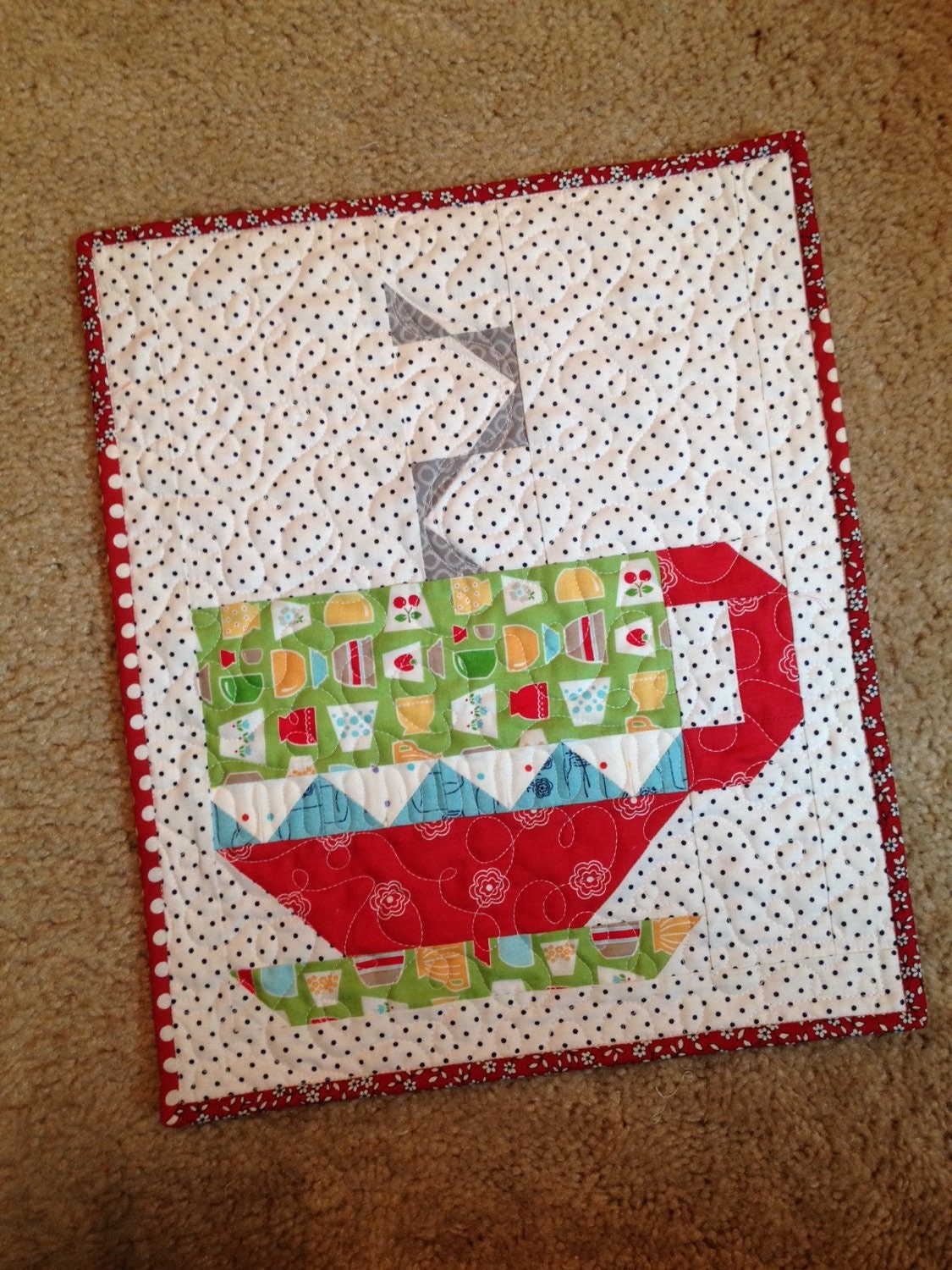 I Love Coffee Mini Quilt Tea Cup Mini Quilt Coffee or Tea