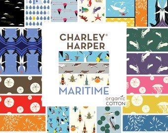 Birch Fabrics Organic Charley Harper Maritime Fabric Bundles - 19 Pc
