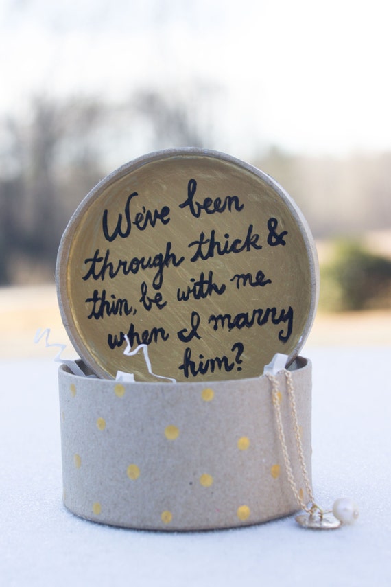 Bridesmaid Proposal Jewelry Box With Pearl Necklace Wedding