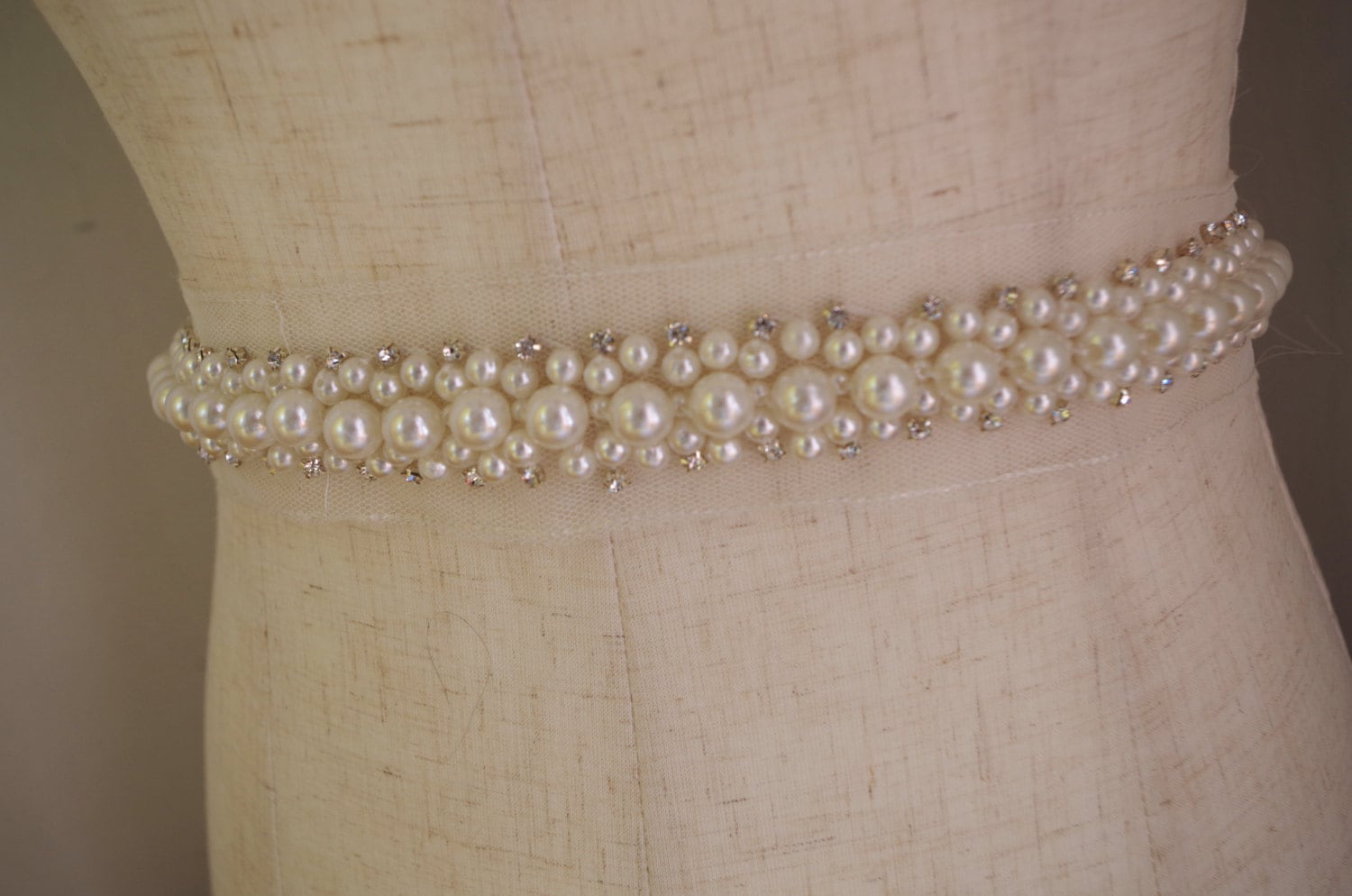 pearl bead sash trim with rhinestones bridal sash bead