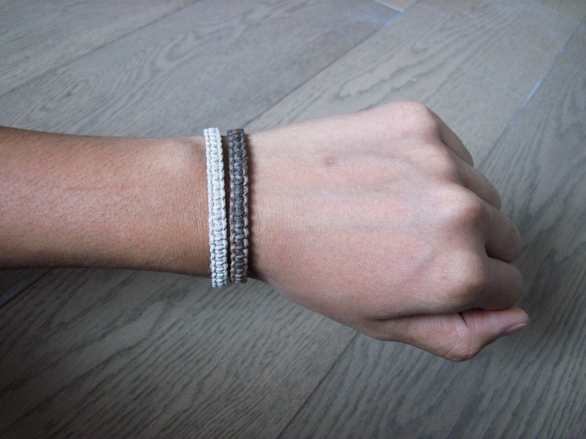 Natural Bracelet Tan Bracelet Hemp Bracelets Two Bracelets
