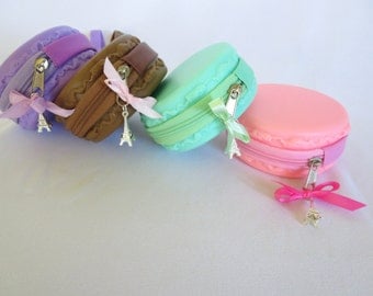Macaron coin purse, Macaron, Pouch, Pink, French, Paris, Cute, Gift, Girls, Favor, Birthday Favor, Party Favor, Paris Party, Purse