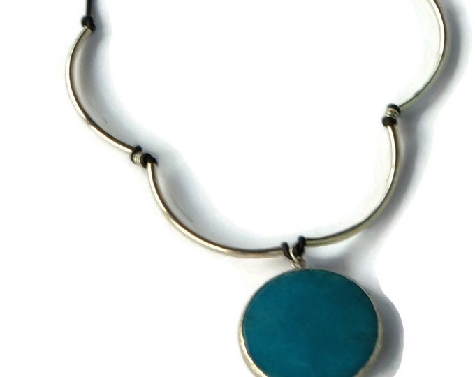 JADE NECKLACE,Cyan Blue necklace,Jade necklace,gemstone necklace,large pendant necklace,blue gem necklace,statement necklace,stunning