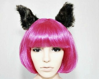 Wolf Ears- Wolf Costume- Harajuku- Cosplay- Halloween- Cat Ears- Kawaii- Lolita- Brown- Animal Ears- Costume - Faux Fur- Wolf Headpiece
