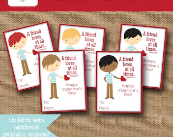 NEW - More Options Included | Boys Classroom Valentine Card | DIY PRINTABLE | Christian, Scripture, Bible Verse Valentine | Instant Download