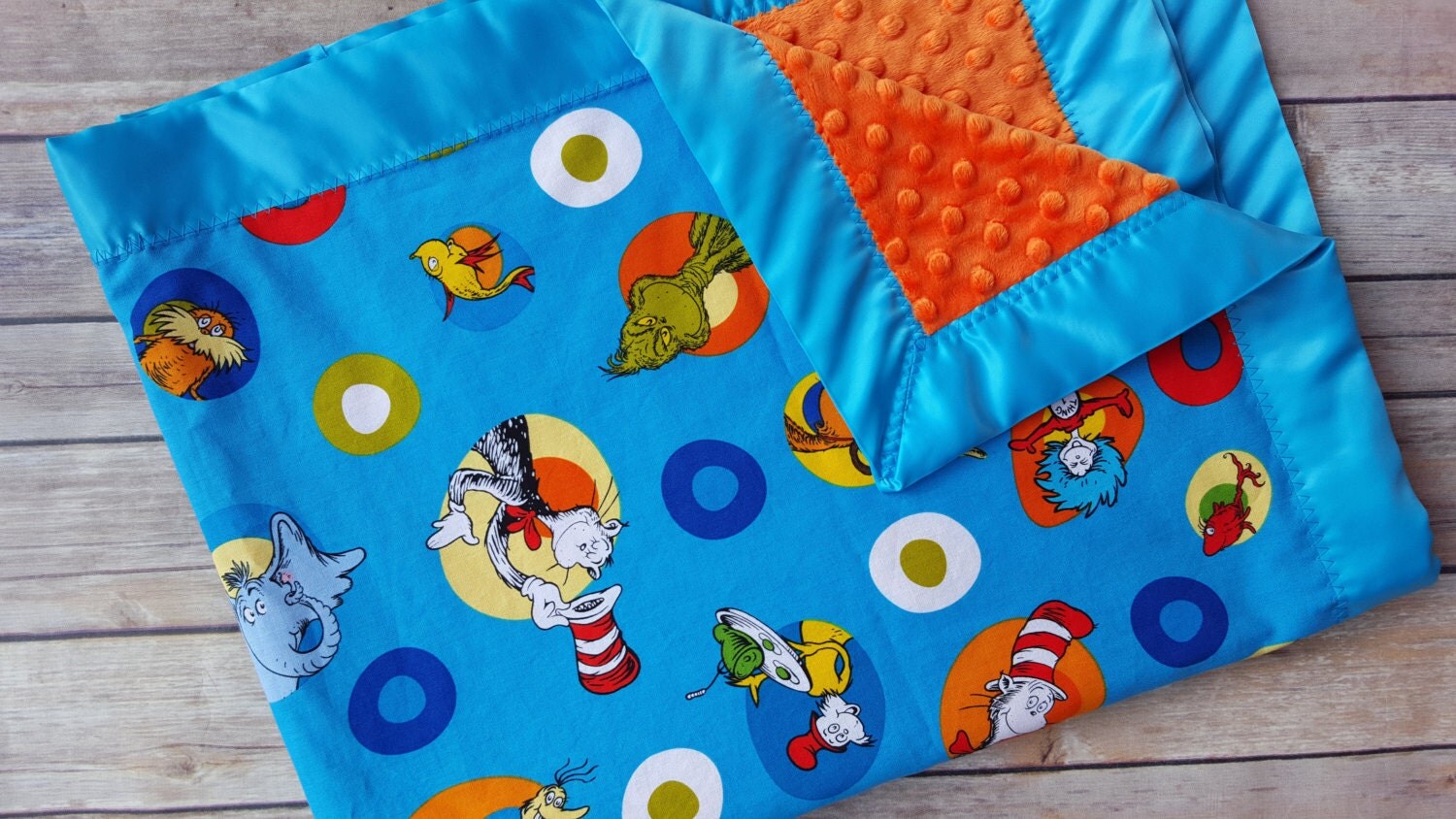 Dr. Seuss minky blanket the cat in the hat blanket Dr. Seuss