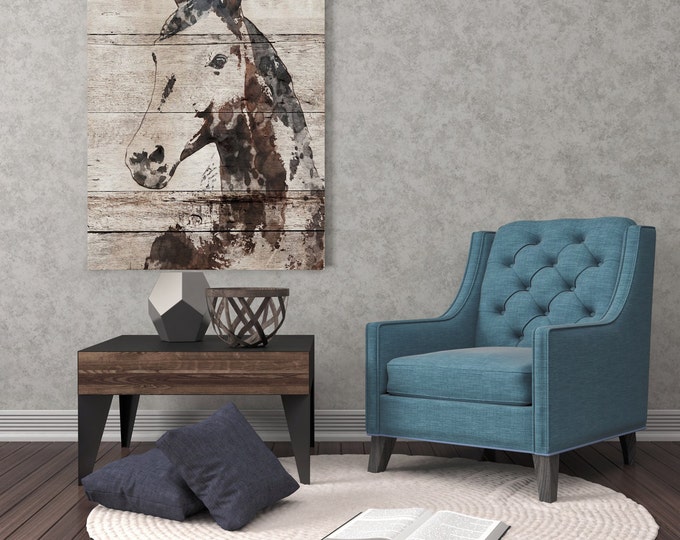 Picolino Horse. Extra Large Horse, Unique Horse Wall Decor, Brown Rustic Horse, Large Contemporary Canvas Art Print up to 72" by Irena Orlov