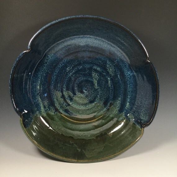 Scalloped Deep Pottery Serving Platter fancy serving plate