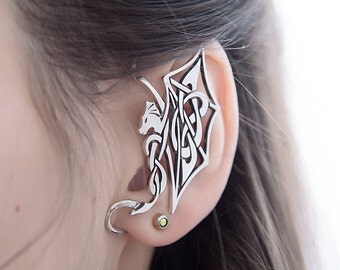 Ise Dragon ear cuff | Dragon ear cuff | Silver dragon earcuff