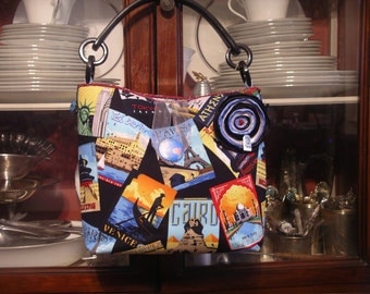 Travel Bag/Foreign Posters Bag/Bon Voyage Handbag
