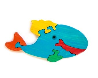 Puzzle Whale wooden toys, wooden animal puzzle, eco-friendly handmade toys for babies, children, kids, boys and girls