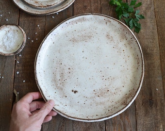 PRE ORDER - Ceramic Dinner Plate - Shino Plate - Pottery Plate - Rustic Dinner Plate