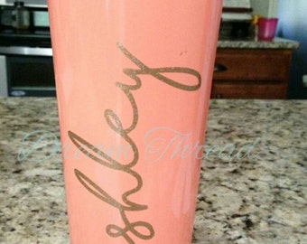 GLITTER Signature Name Handwritten Decal, yeti Decal, laptop decal, car Decal, notebook decal, preppy, sparkle, sorority (made to order)