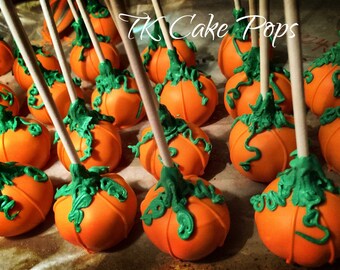 Items similar to 12 Pumpkin Cake Pops for Fall, Autumn, October wedding ...
