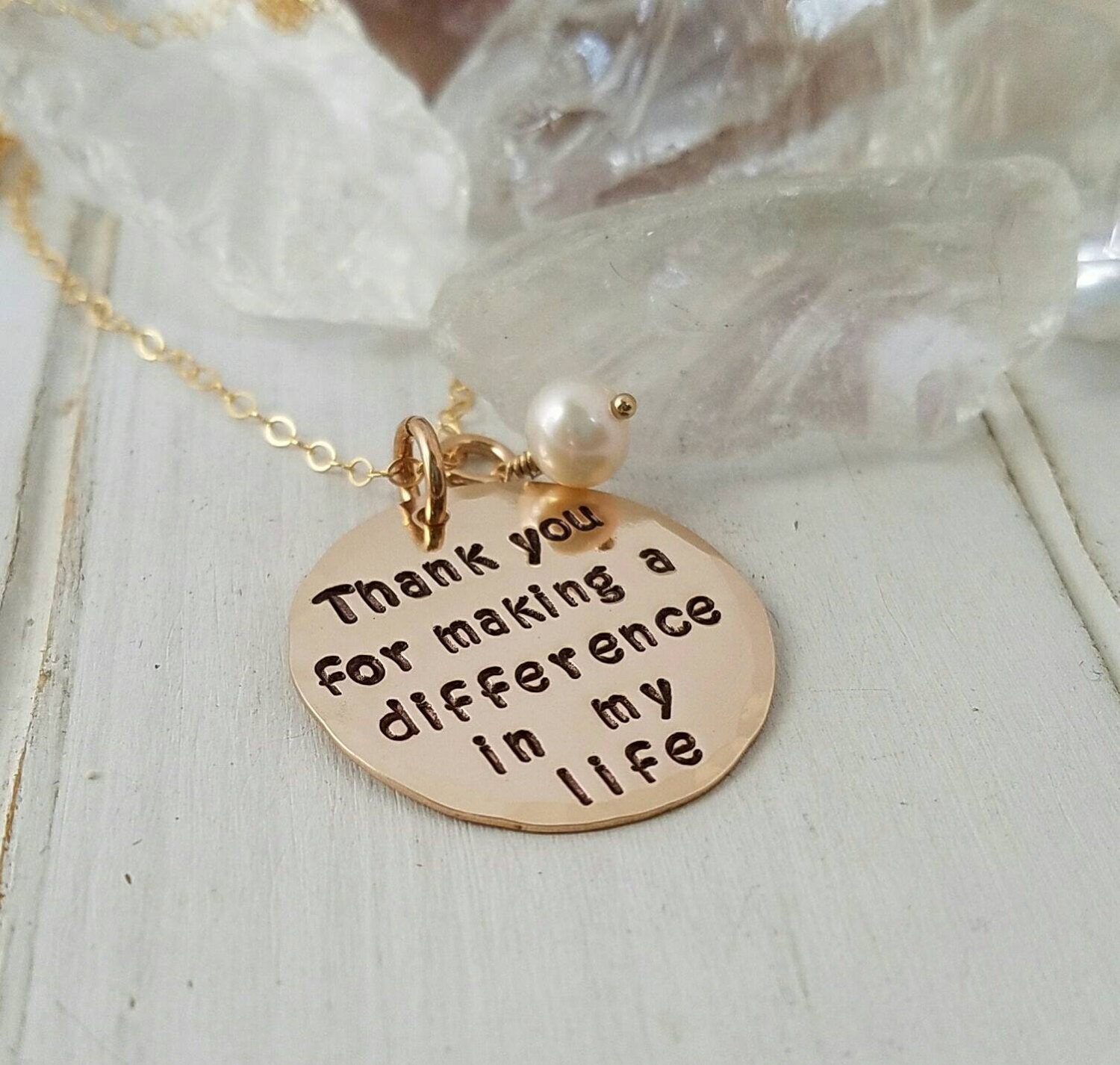 Thank You Necklace 14kt Gold Filled Thank you for making a