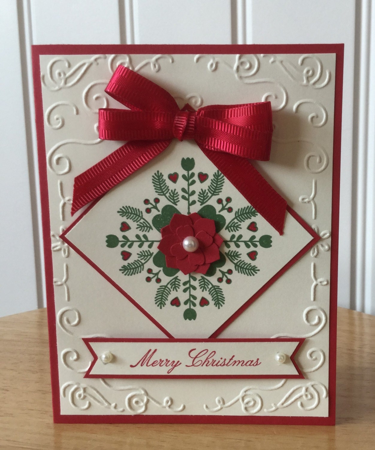 Stampin Up handmade Christmas card simple pine with