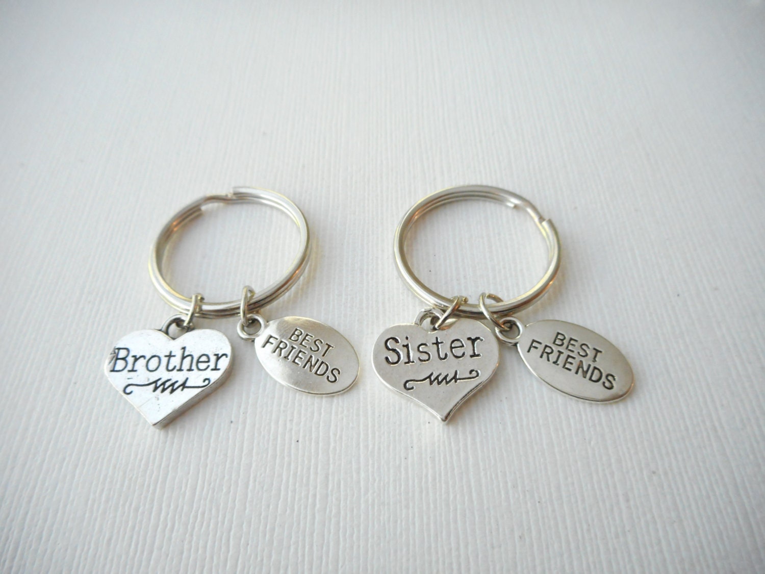 2 Brother Sister Best Friends Keychains/ Birthday Gift