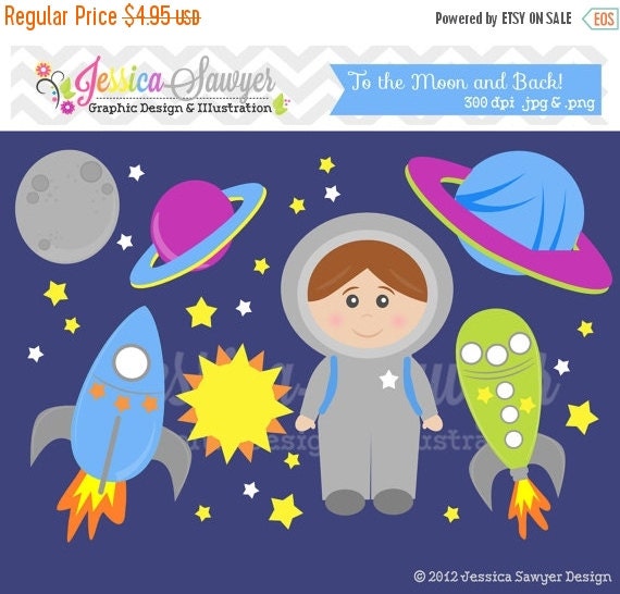 80% OFF - INSTANT DOWNLOAD, space clip art - rocket ship clipart - commercial use - astronaut graphic - commercial use - sale Il_570xn