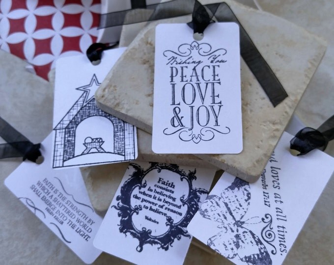 Black and white Religious Gift Tags, Set of 24 Gift Tags Christian Catholic Jesus Faith Hang Tags Gift Tags Hang Tags favor tags party decor