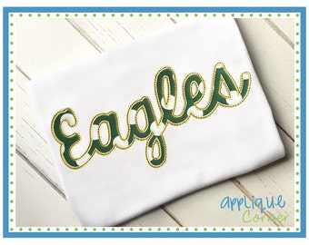 INSTANT DOWNLOAD 3188 Eagles Script applique digital design for embroidery machine by Applique Corner