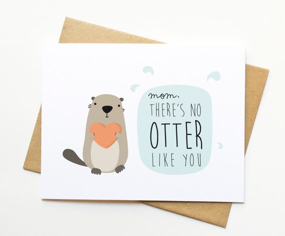 Items similar to Mom Otter Greeting Card on Etsy