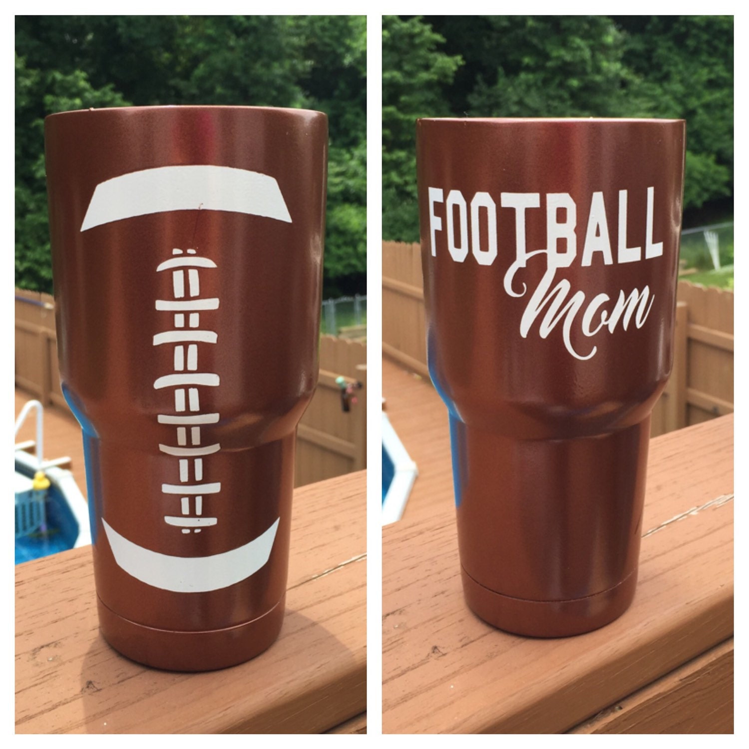 Yeti Rtic Ozark Trail Football Mom stainless tumbler 30oz