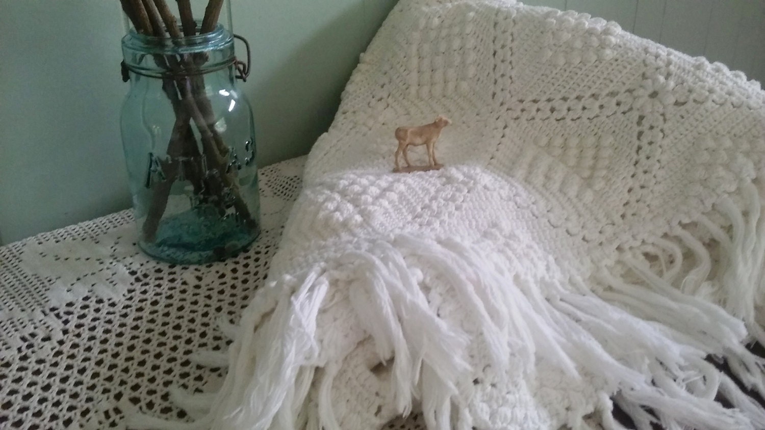 White Herringbone Cotton Blanket | Blankets | Between The ...