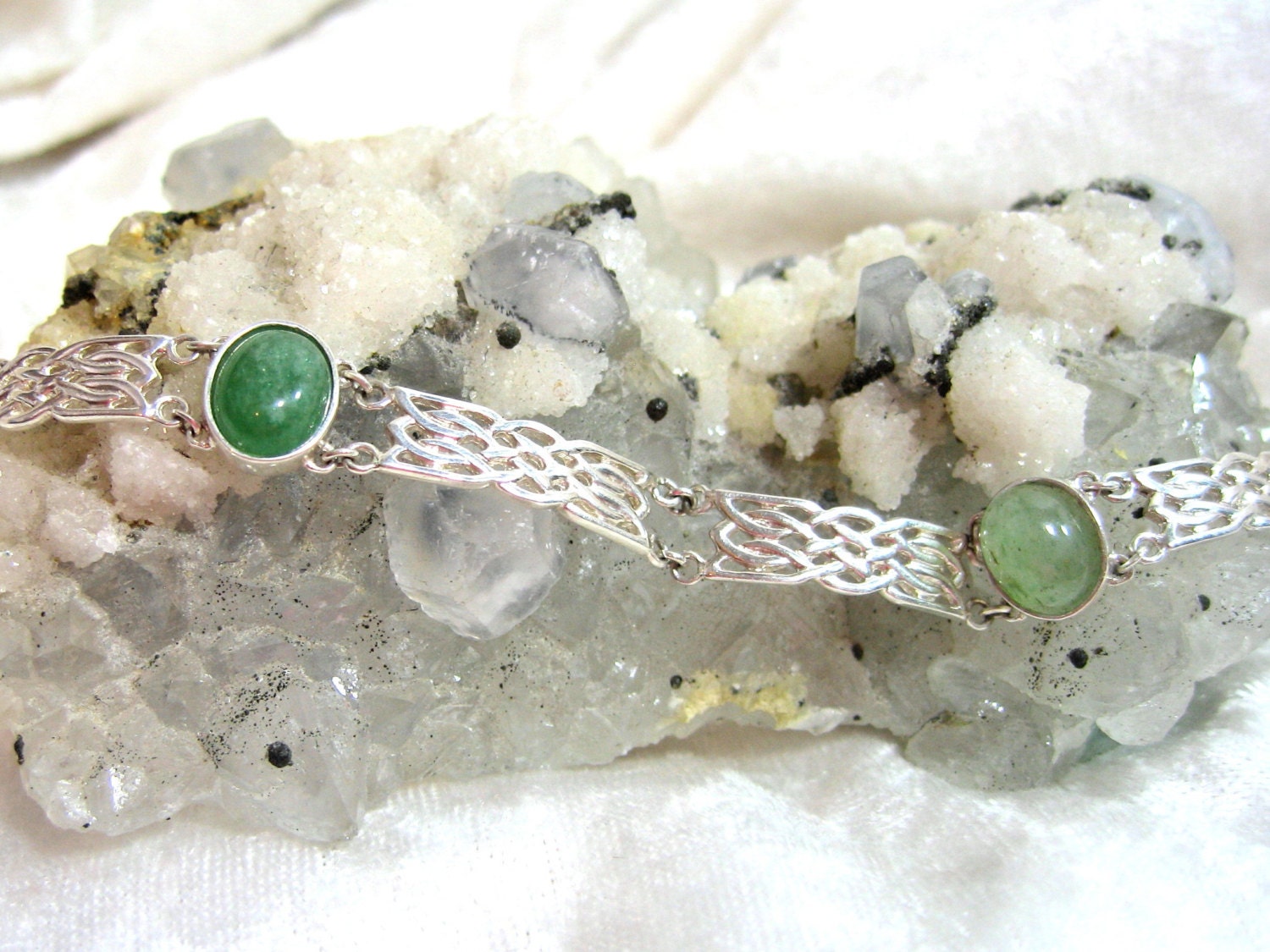 Green Jade Bracelet Green Jade Link Bracelet Adventurine