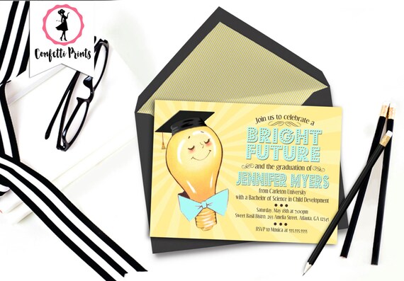 Graduation Invitation | Graduation Announcement | Graduation Invite | Graduation Party Invitation | Open House - BRIGHT FUTURE Printable Il_570xn