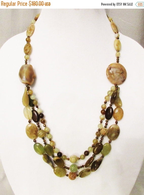 Pre-Summer Sale Jade Multistrand Necklace Jade by DesignDimensions