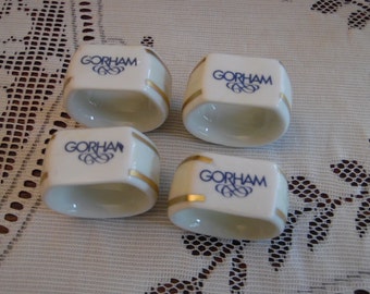 4 Gorham Ceramic Napkin Rings