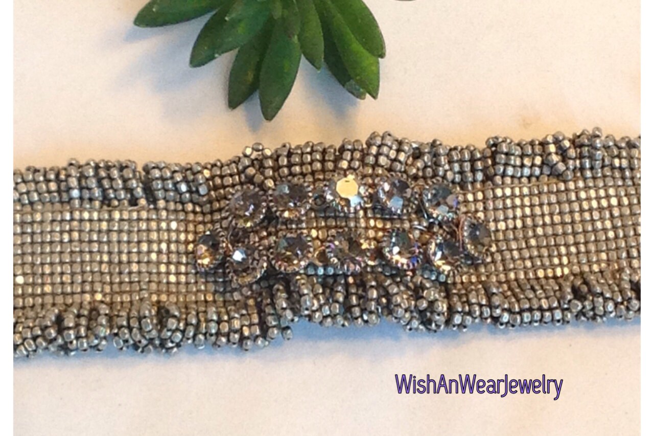 Repurposed Vintage Shoe Clip Bracelet Silver by WishAnWearJewelry