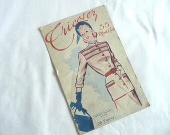 French knitting magazine - vintage knitting patterns - vintage Tricoter magazine - 1930s knitting pattern book - 1930s fashion illustrations