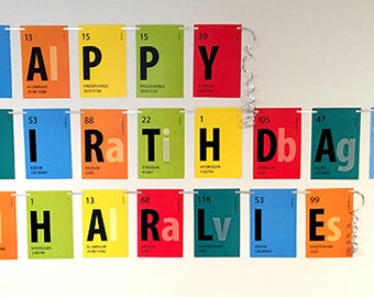 Periodic Table Banner Happy Birthday Banner by BsquaredDesign