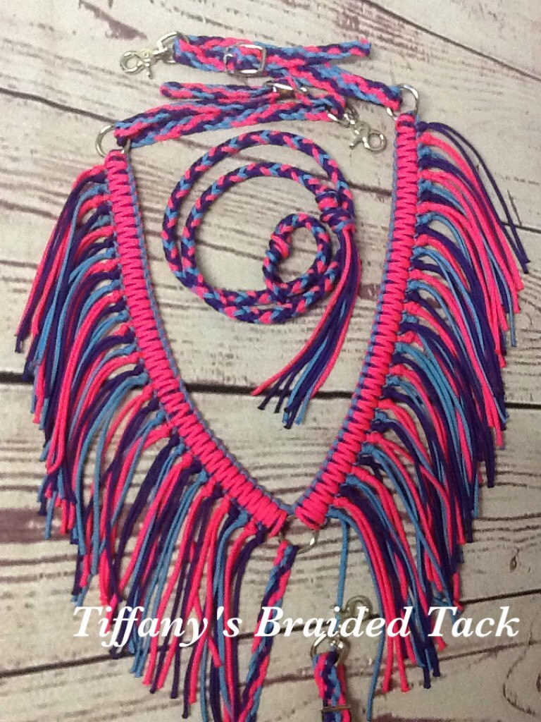 Fringe breast collar horse paracord horse by TiffanysBraidedTack