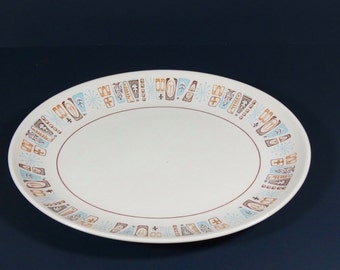 Moderne Taylor Smith Taylor 14 Inch Oval Platter - Midcentury Atomic Platter - T S and T