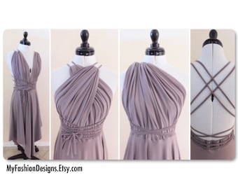 Infinity Dress, Cocktail dress, multi Way dress Convertable, Adjustable, Asymmetric, halter dress