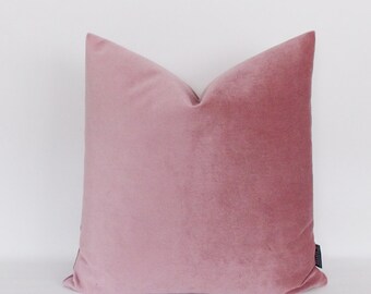 Velvet Cotton Rose Pillow Cover,Decorative pillow, Rose Throw pillow,Pillow cover, Dusty Rose Cushion,Velvet Cushion,All Sizes
