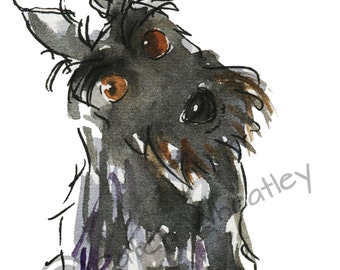 Scottish Terrier Dog Art Print Scottie Dog #154