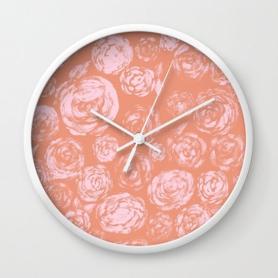 Items similar to Rose Wall Clock, modern wall clock, rose wall clock