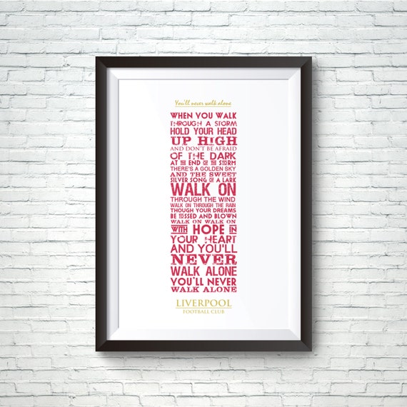 liverpool fc poster kop you'll never walk alone by newprintPOSTER