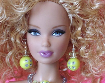 Barbie Doll JEWELRY - Yellow Sunny Diamonds Jewelry Set fits Model Muse and more - by dolls4emma