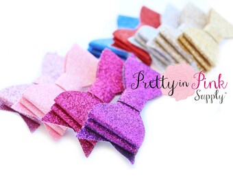 Layered Glitter Bows- You Choose Quantity- DIY Headband Supplies- Glitter Bows- DIY Hair Bows- Fabric Bow- Big Bows- DIY Craft