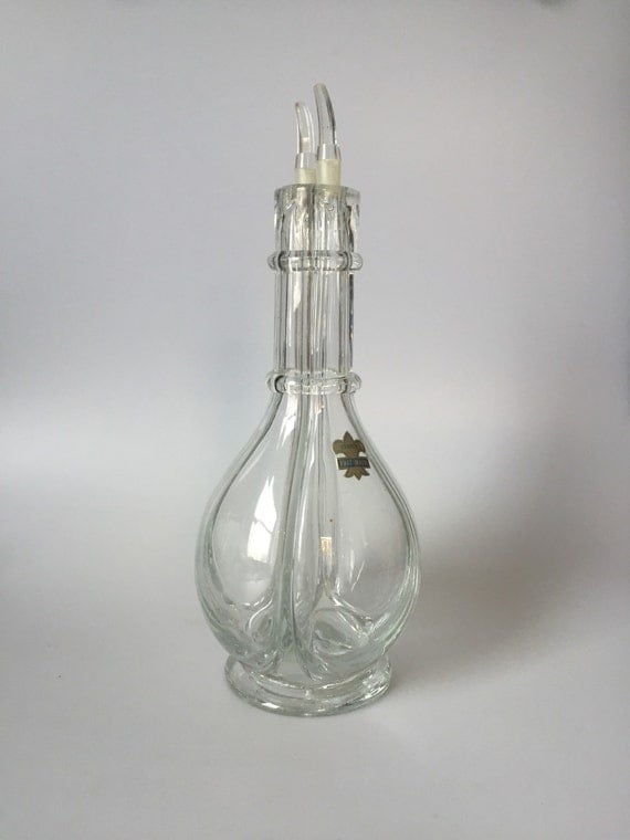 Four 4 Chamber Liquor Decanter Bottle Made in France