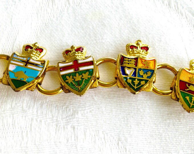 French Heraldic Bracelet, Coat of Arms Shields, Regions of France, Heraldic Jewelry