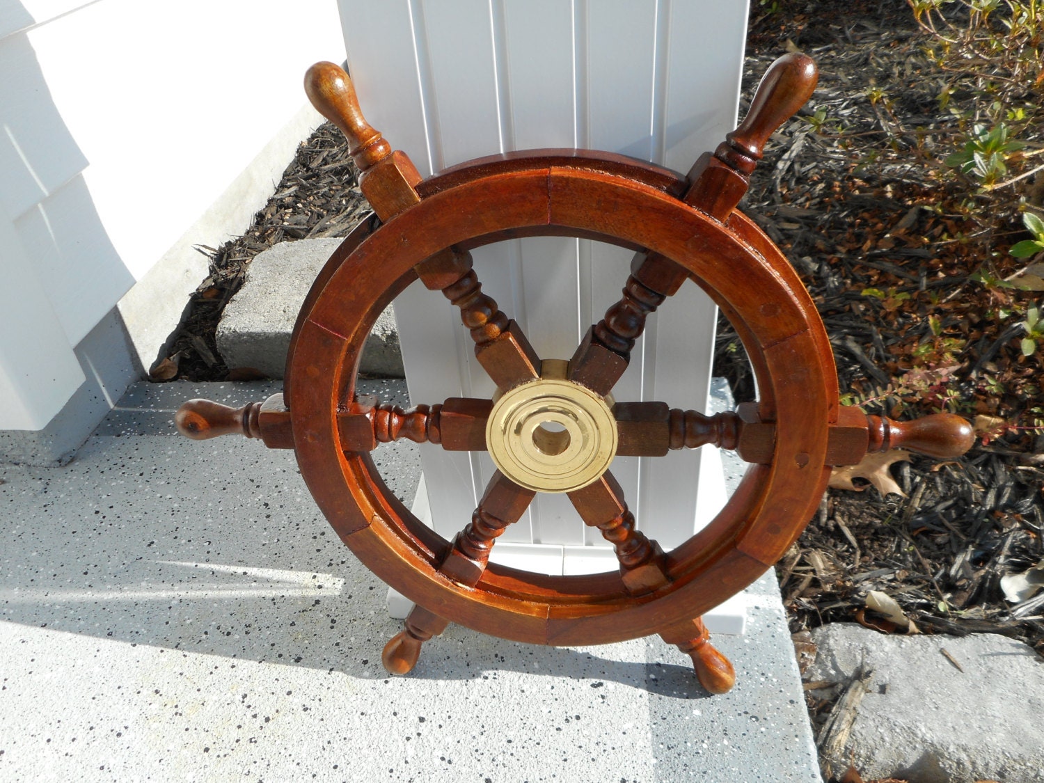 Nautical 18 inch wooden ships wheel nautical decor beach