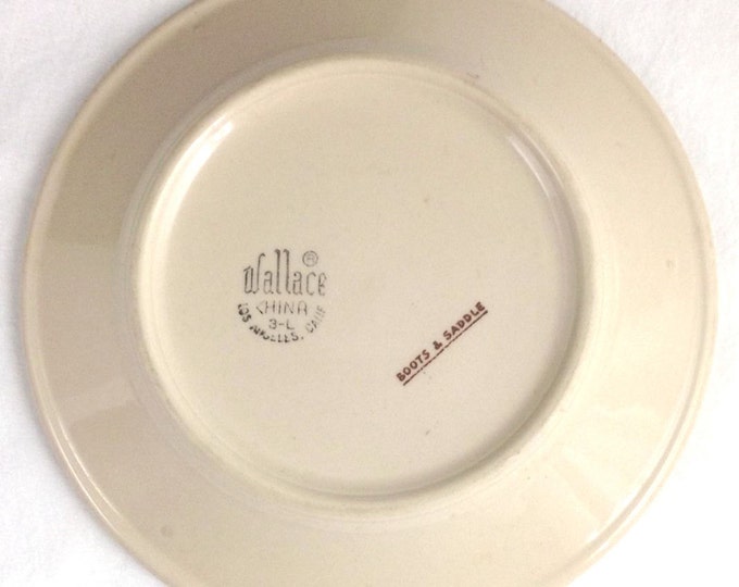 Vintage Wallace China Boots and Saddle Plate Restaurant Ware - Western Plates - Westward Ho Bread Butter Plate