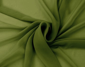 Olive B Solid Hi-Multi Chiffon Fabric by the Yard, Chiffon Fabric, Wedding Chiffon, Lightweight Chiffon Fabric - Style 500