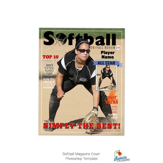 Softball Magazine Cover Template 001