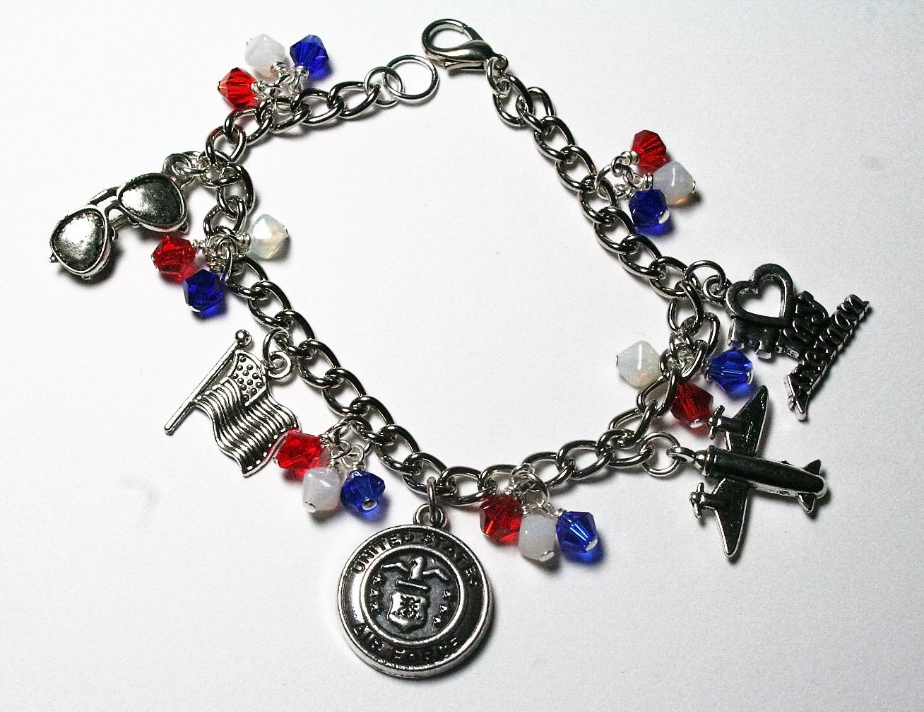 Air Force Charm Bracelet Military Charm Bracelet USAF Charm